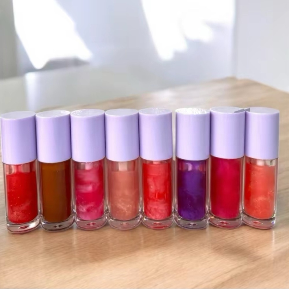 Creamy Lip Gloss Set in Pink, Red, Purple, Orange, Brown Shades